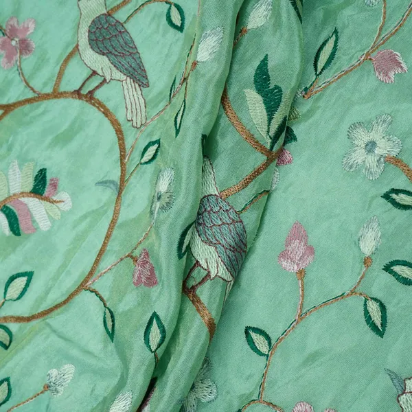Sage_Green_Floral_Bird_Embroidery_Tissue_Fabric_Vfs_31860_Default_Title
