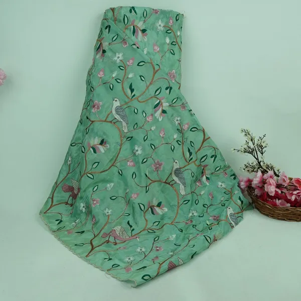 Sage_Green_Floral_Bird_Embroidery_Tissue_Fabric_Vfs_31860_Default_Title