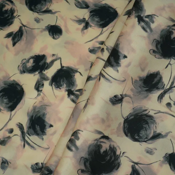 Beige_With_Black_Floral_Print_Modal_Satin_Fabric_Vp_32022_Default_Title