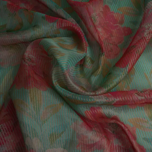 Sky_Blue_Stripes_With_Floral_Print_Organza_Fabric_Vp_32024_Default_Title