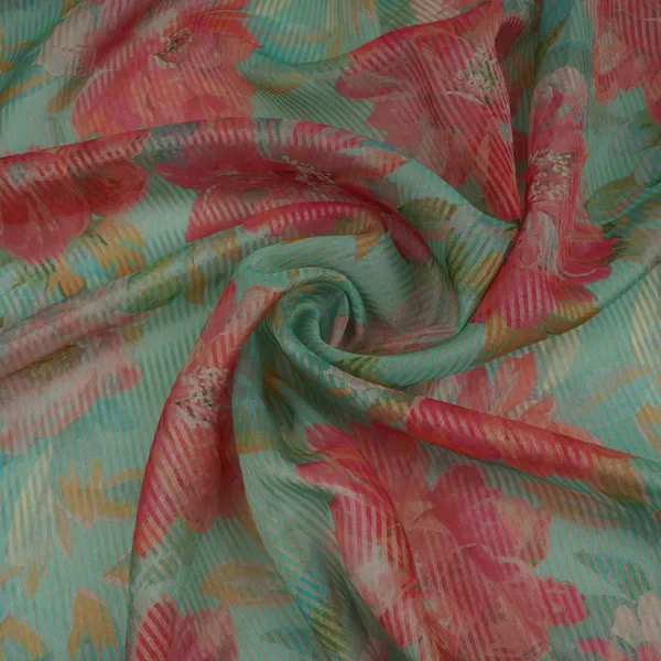 Sky_Blue_Stripes_With_Floral_Print_Organza_Fabric_Vp_32024_Default_Title