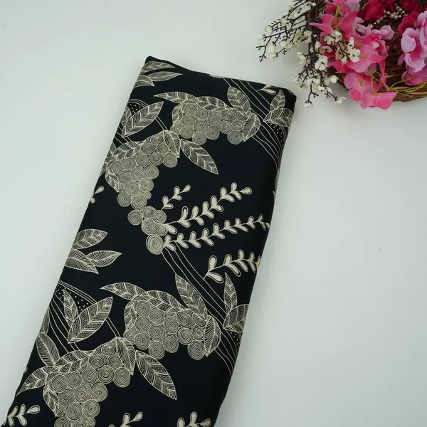 Black_With_Cream_Floral_Print_Modal_Satin_Fabric_Vp_31995_Default_Title