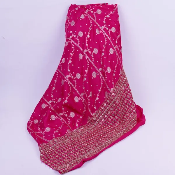 Magenta_Pink_Cutdana_Embroidery_With_Jacquard_Russian_Silk_Fabric_Tf_32054_Default_Title