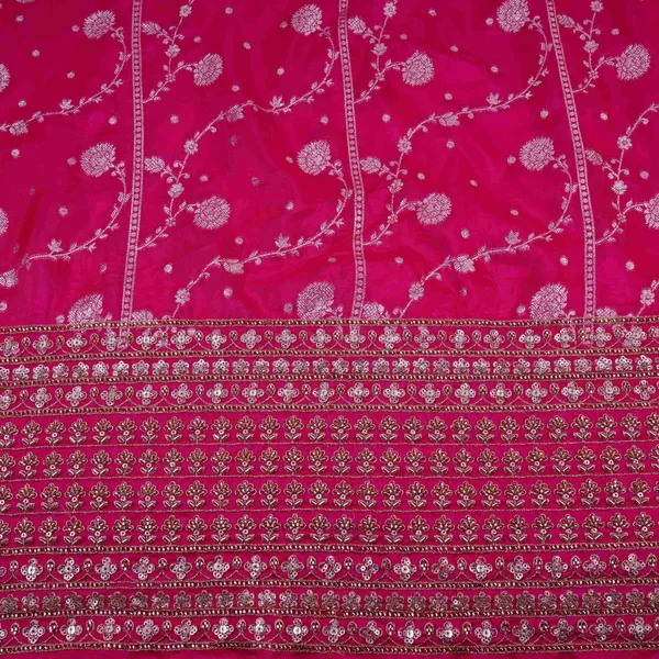 Magenta_Pink_Cutdana_Embroidery_With_Jacquard_Russian_Silk_Fabric_Tf_32054_Default_Title