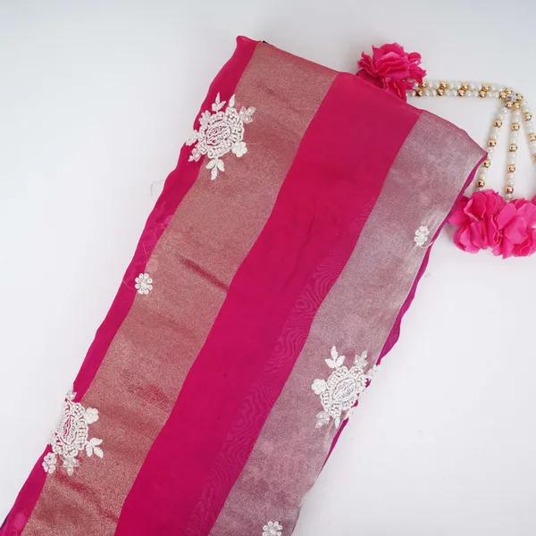 Magenta_Pink_Stripes_Thread_Cutdana_Embroidery_Isha_Silk_Fabric_Vfs_31682_Default_Title