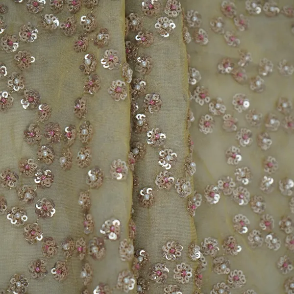 Antique_Gold_With_Rose_Gold_Sequins_Embroidery_Kanjivaram_Silk_Fabric_Tf_32080_Default_Title