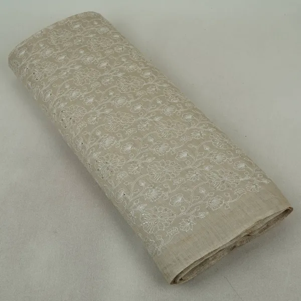 Beige_Thread_Embroidery_Pure_Munga_Silk_Fabric_Gpf_32074_Default_Title
