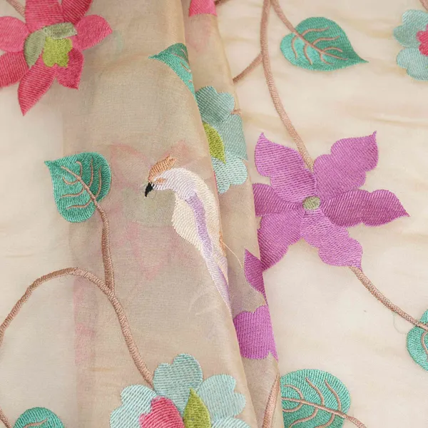 Beige_With_Multicolor_Thread_Floral_Embroidery_Kanjivaram_Silk_Fabric_Tf_31440_Default_Title