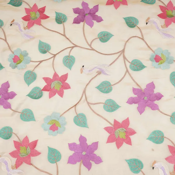 Beige_With_Multicolor_Thread_Floral_Embroidery_Kanjivaram_Silk_Fabric_Tf_31440_Default_Title