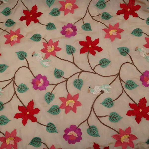 Beige_With_Multicolor_Thread_Floral_Embroidery_Kanjivaram_Silk_Fabric_Tf_31441_Default_Title