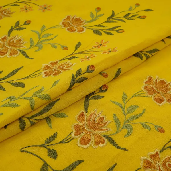 Mustard_Floral_Embroidery_Cotton_Linen_Fabric_Gpf_32248_Default_Title
