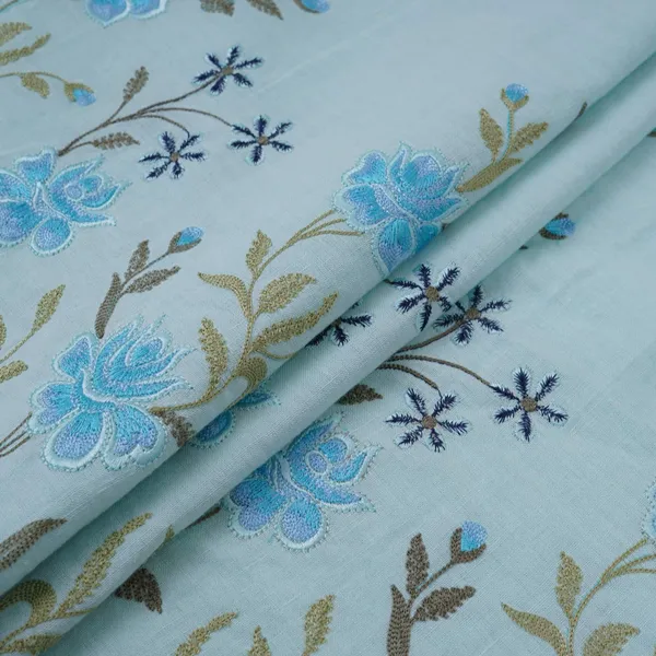 Sky_Blue_Floral_Embroidery_Cotton_Linen_Fabric_Gpf_32249_Default_Title