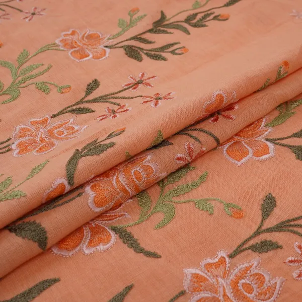 Peach_Floral_Embroidery_Cotton_Linen_Fabric_Gpf_32250_Default_Title