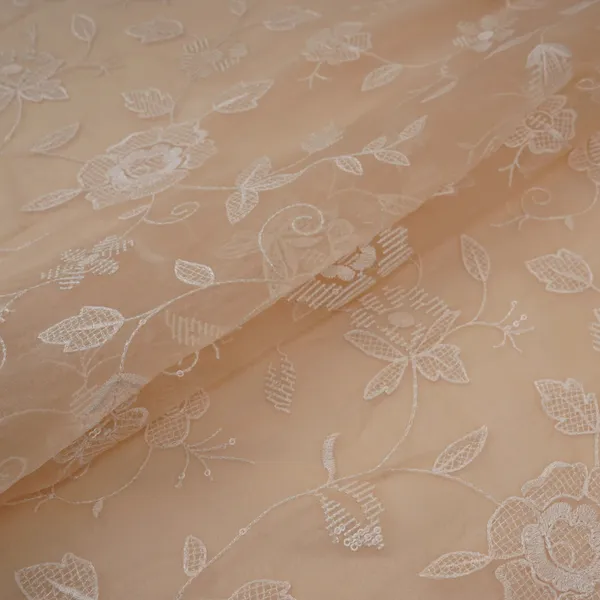 Peach_Floral_Thread_Sequins_Embroidery_Pure_27gm_Organza_Fabric_Gpf_32087_Default_Title