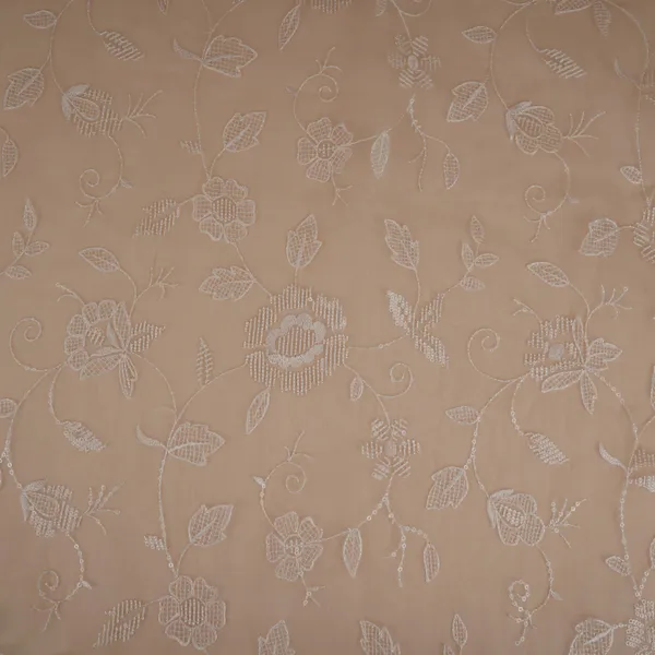 Peach_Floral_Thread_Sequins_Embroidery_Pure_27gm_Organza_Fabric_Gpf_32087_Default_Title