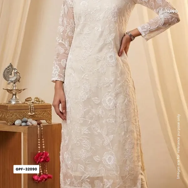 White_Floral_Thread_Sequins_Embroidery_Pure_27gm_Organza_Fabric_Gpf_32090_Default_Title