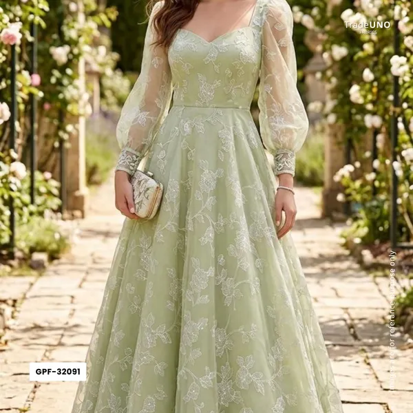 Green_Floral_Thread_Sequins_Embroidery_Pure_27gm_Organza_Fabric_Gpf_32091_Default_Title