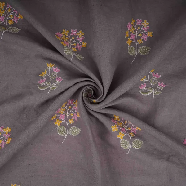 Grey_Floral_Thread_Embroidery_Cotton_Linen_Fabric_Gpf_32097_Default_Title