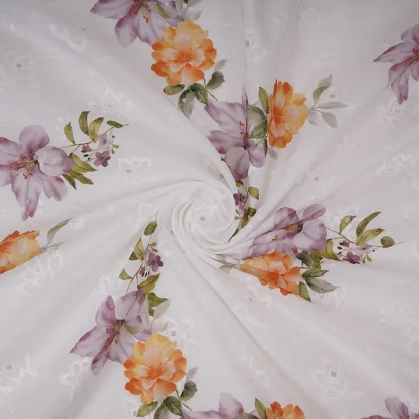 White_With_Yellow_Floral_Print_Cotton_Schiffli_Fabric_Li_32149_Default_Title