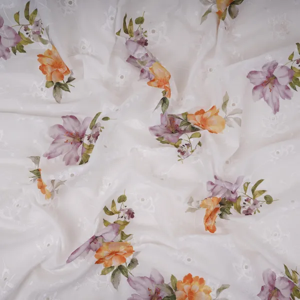 White_With_Yellow_Floral_Print_Cotton_Schiffli_Fabric_Li_32149_Default_Title