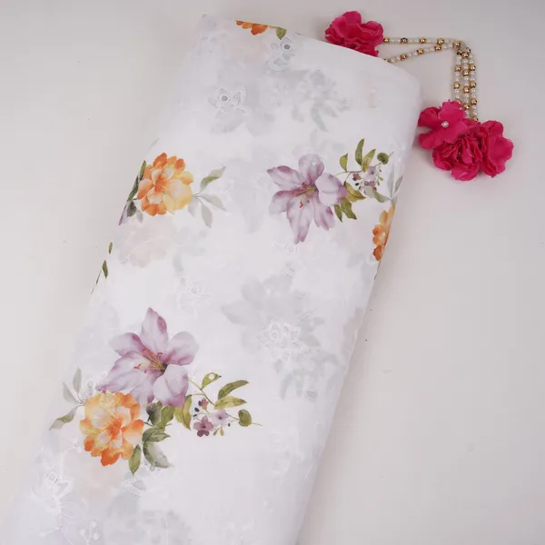 White_With_Yellow_Floral_Print_Cotton_Schiffli_Fabric_Li_32149_Default_Title