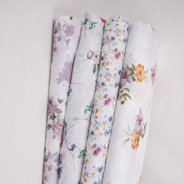 White_With_Yellow_Floral_Print_Cotton_Schiffli_Fabric_Li_32149_Default_Title