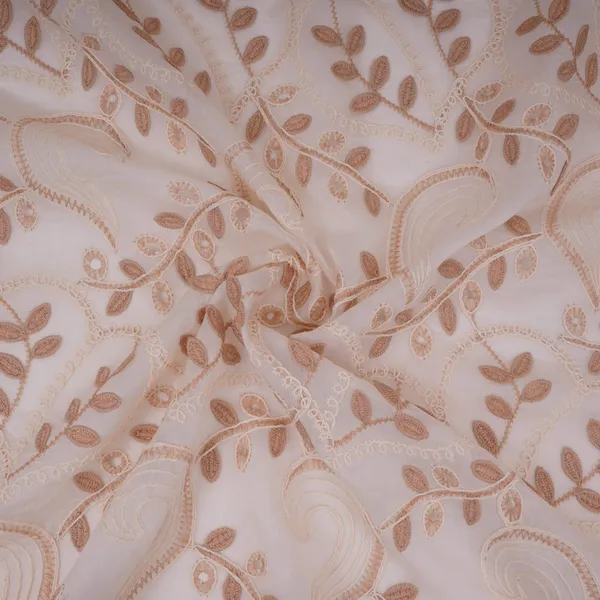 Off_White_With_Beige_3d_Leaf_Embroidery_Tencel_Schiffli_Fabric_Li_32336_Default_Title