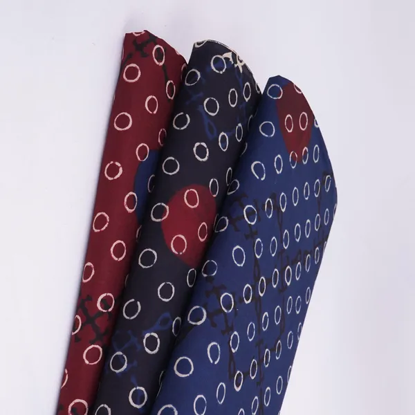 Blue_With_Multicolor_Polka_Dot_Cotton_Fabric_De_32296_Default_Title