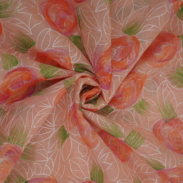 Peach_Floral_Thread_Embroidery_Chanderi_Fabric_Ums_32289_Default_Title