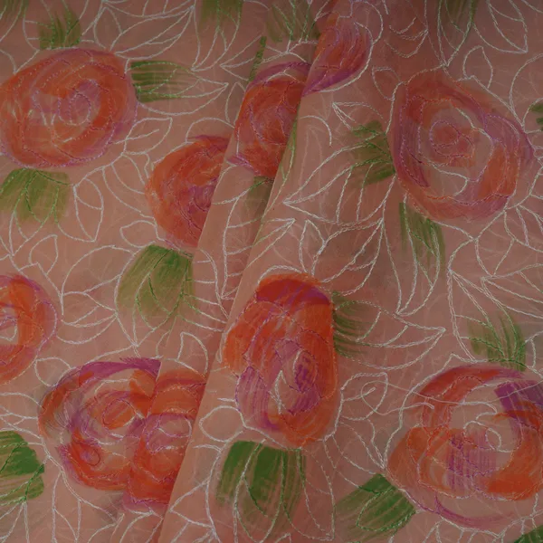 Peach_Floral_Thread_Embroidery_Chanderi_Fabric_Ums_32289_Default_Title