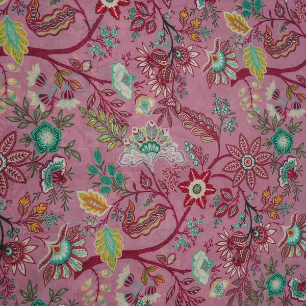 Light_Pink_Multicolor_Floral_Print_Linen_Fabric_Gts_32027_Default_Title