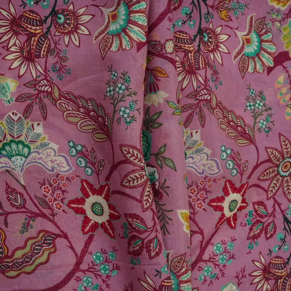 Light_Pink_Multicolor_Floral_Print_Linen_Fabric_Gts_32027_Default_Title