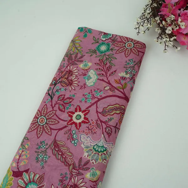 Light_Pink_Multicolor_Floral_Print_Linen_Fabric_Gts_32027_Default_Title