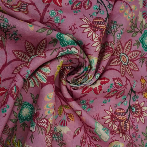 Light_Pink_Multicolor_Floral_Print_Linen_Fabric_Gts_32027_Default_Title