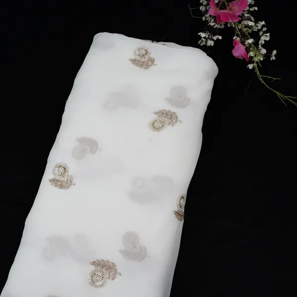 White_Dyeable_Cutdana_Floral_Zari_Embroidery_Georgette_Fabric_Gts_32032_Default_Title
