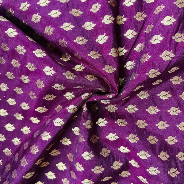 Maroon_With_Gold_Zari_Leaf_Chanderi_Fabric_Tu_6629_Default_Title