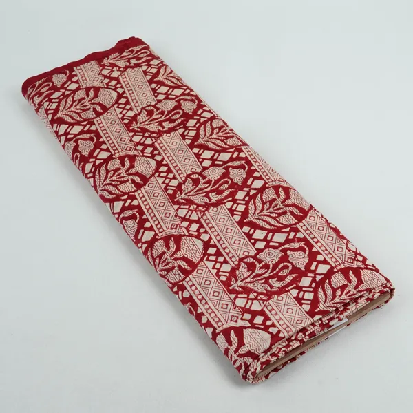 Maroon_With_White_Ajrakh_Print_Chanderi_Fabric_Cw_32504_Default_Title