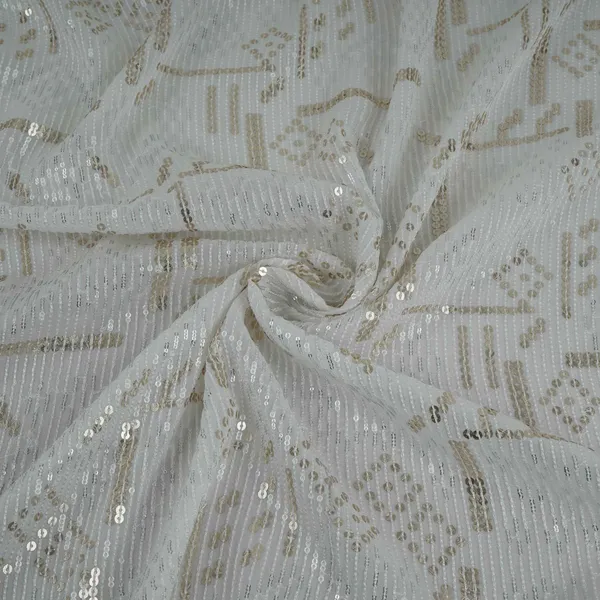 White_Dyeable_Geometrical_Sequins_Embroidery_Georgette_Fabric_Dr_32700_Default_Title