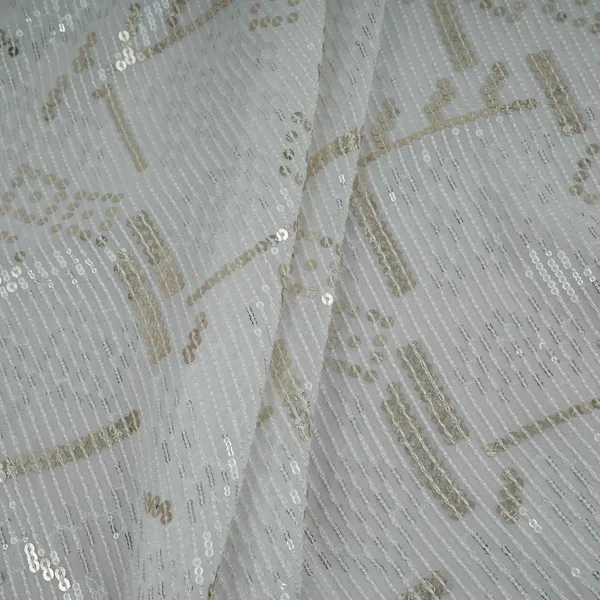 White_Dyeable_Geometrical_Sequins_Embroidery_Georgette_Fabric_Dr_32700_Default_Title