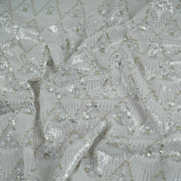 White_Dyeable_Chevron_Sequins_Embroidery_Georgette_Fabric_Dr_32701_Default_Title