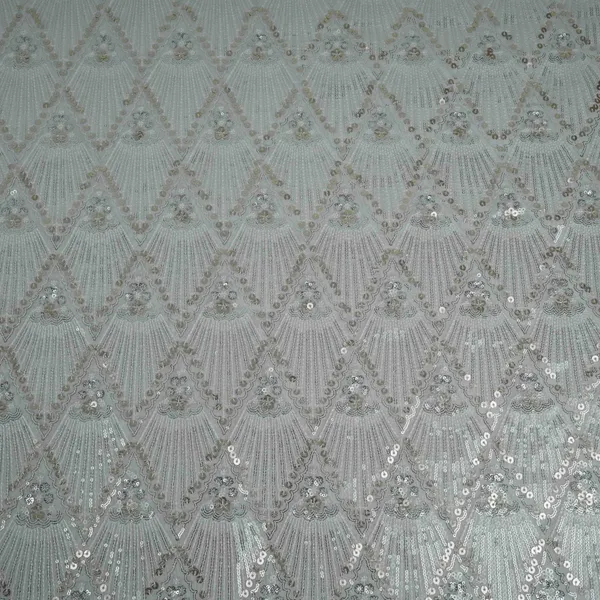 White_Dyeable_Chevron_Sequins_Embroidery_Georgette_Fabric_Dr_32701_Default_Title