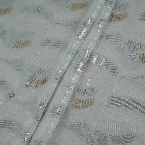 White_Dyeable_Abstract_Sequins_Embroidery_Georgette_Fabric_Dr_32702_Default_Title