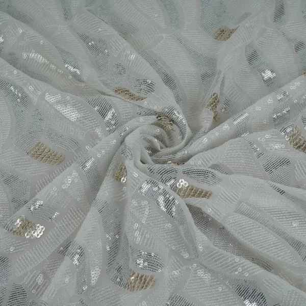 White_Dyeable_Abstract_Sequins_Embroidery_Georgette_Fabric_Dr_32702_Default_Title
