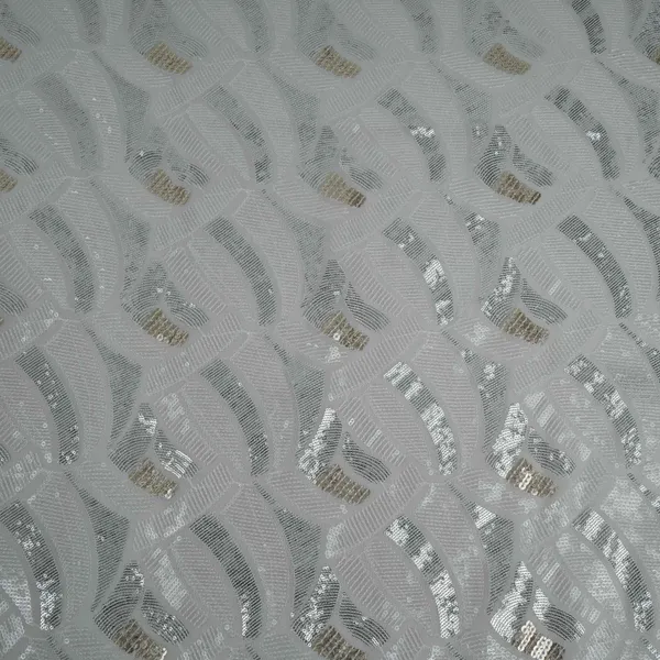 White_Dyeable_Abstract_Sequins_Embroidery_Georgette_Fabric_Dr_32702_Default_Title