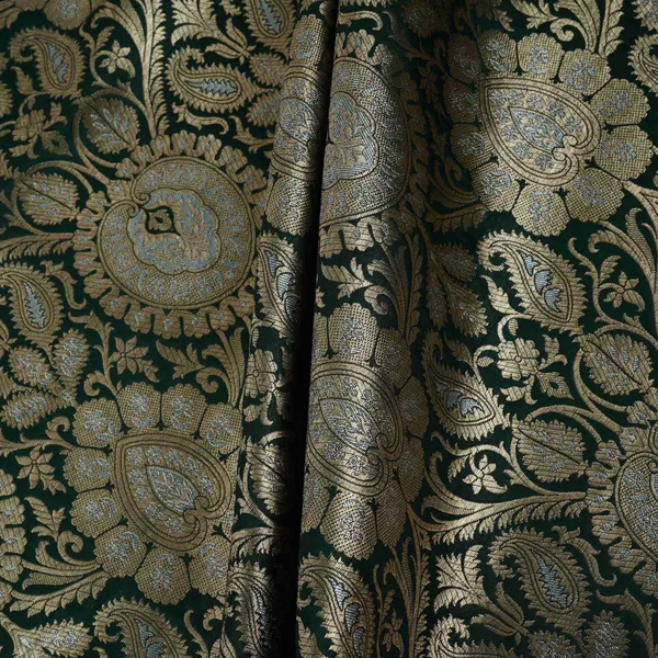 Bottle_Green_Floral_Jaal_Brocade_Fabric_Gt_33223_Default_Title