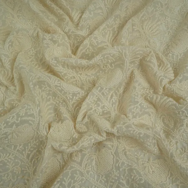 Off_White_Floral_Thread_Embroidery_Chanderi_Fabric_At_33233_Default_Title