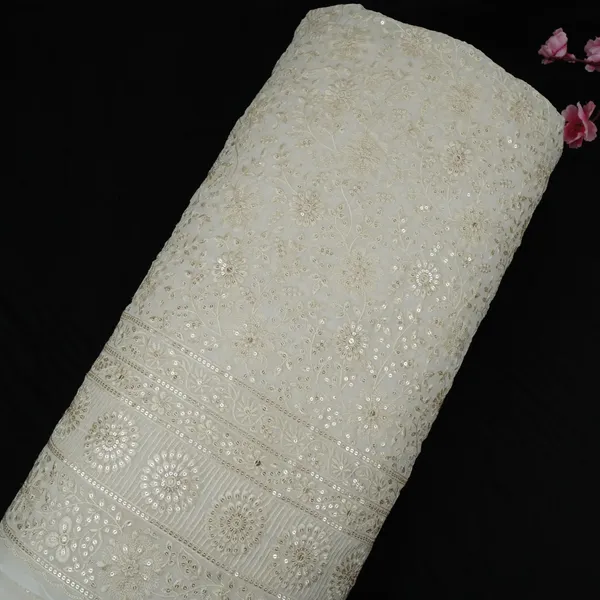 White_Floral_Thread_Sequins_Embroidery_Dyeable_Georgette_Fabric_Tf_33521_Default_Title