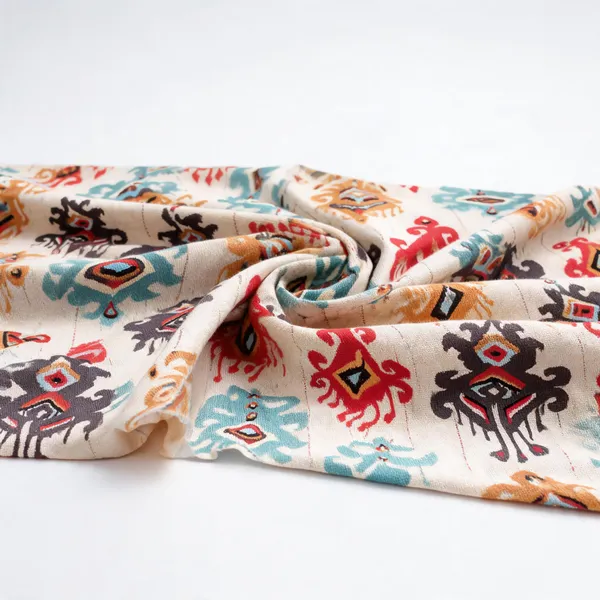Cream_Multi_Color_Traditional_Motif_Print_Spun_Fabric