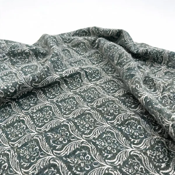 Green_Traditional_Print_Woollen_Tweed_Suitings_Lycra_Fabric