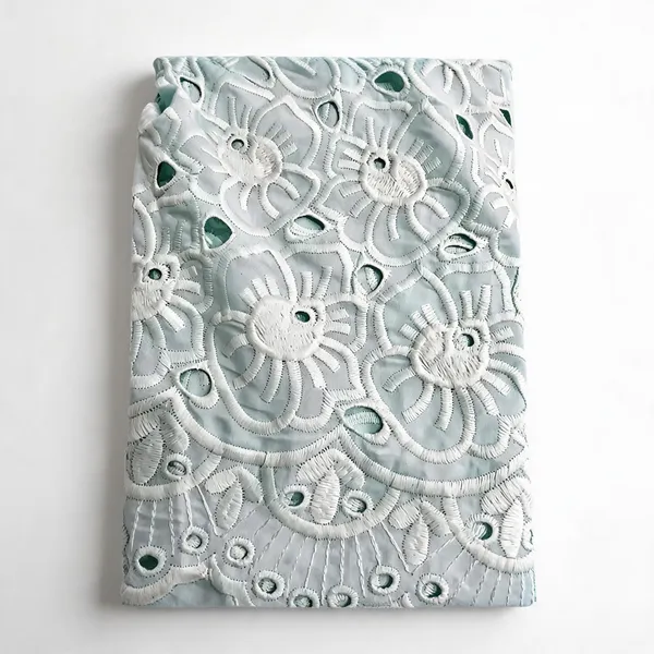 Premium_Sea_Green_Floral_Embroidery_Cotton_Schiffli_Fabric